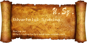 Udvarhelyi Szabina névjegykártya